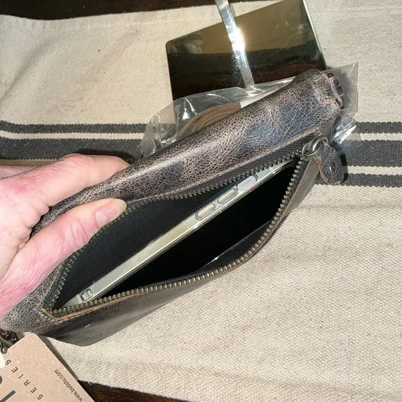 NWT Bed Stu Leather Cadence Wallet Wristlet Crossbody Bag Black Lux MSRP $175 - Picture 8 of 14